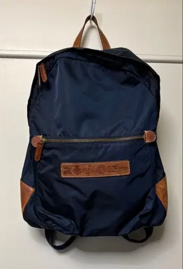 페리제 네이비 나일론 백팩 가죽 악센트