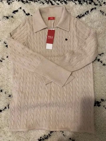 러그나문 POLO 베이지 케이블 니트 원피스