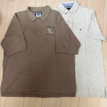 Lee 브라운 피케 셔츠와 타미힐피거 베이지 피케 셔츠 세트