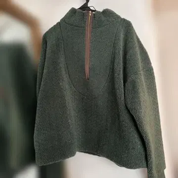 6 rokh 하프 지퍼 플리스 자켓 그린