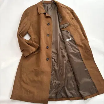 새상품급 퓨어 캐시미어 100% 카멜 컬러 XL 스텐카라 코트