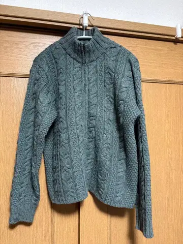 aran crafts 아란 니트 메리노울 유로 빈티지 짧은 기장