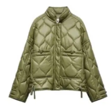 ZARA 인조 가죽 퍼프 자켓 XS