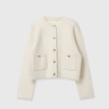 anuans 캐시미어 블렌드 노카라 니트 자켓