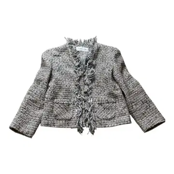 Deuxieme Classe 트위드 노카라 자켓 골드 버튼