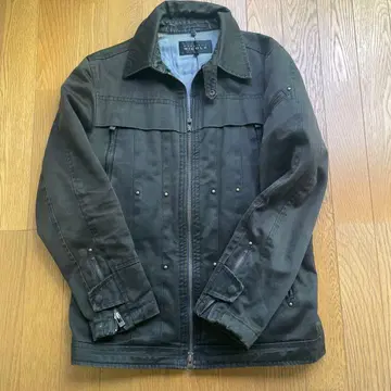 무슈 니콜 블랙 가죽 라이더 자켓