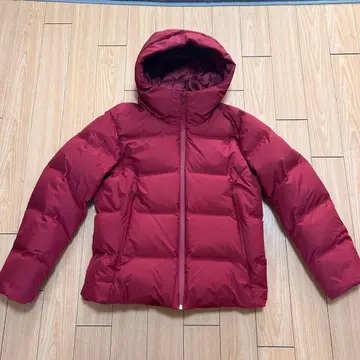 UNIQLO 심리스 다운 후드티 빨간색 M