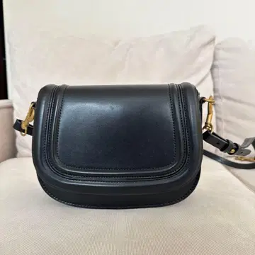 블랙 가죽 숄더백