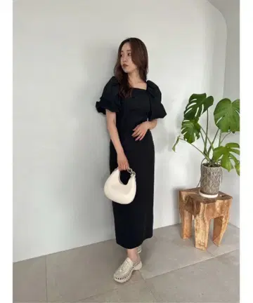 snidel 퍼프 슬리브 원피스