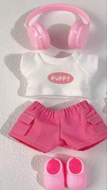러브부 에너지 인형 의류 세트 핑크 헤드폰 포함