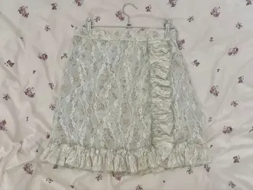 택 포함 merry jenny flower 레이스 프릴 미니 스커트