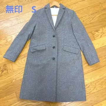 무인 롱 코트 울 S 그레이