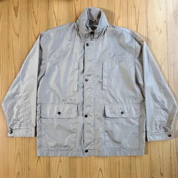 나일론 자켓 베이지 후드 부착