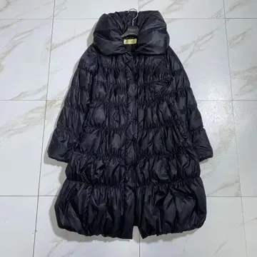 레어 유마 코시노 티어드 다운 코트 여배우 옷깃 빅 사이즈 더블 지퍼