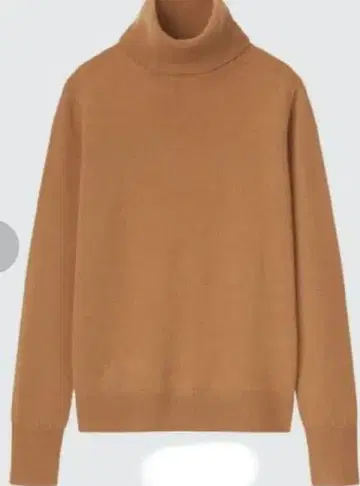 UNIQLO 캐시미어 100% 터틀넥 카멜 M