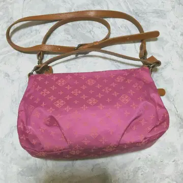 러셋* 2way 가죽 숄더백 (핑크 계열)