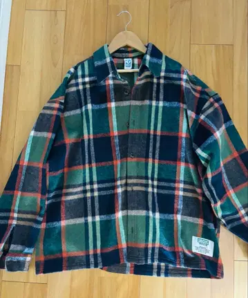 DISCUS 샤기 체크 셔츠 자켓