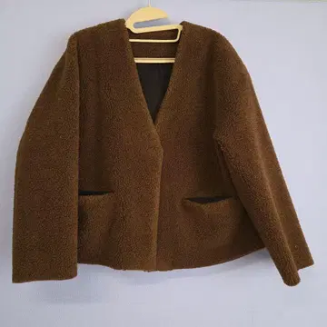 보아 자켓 브라운 오픈 프론트