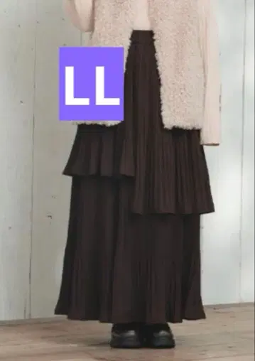 시마무라 tal yumi 랜덤 플리츠 스커트 브라운 LL