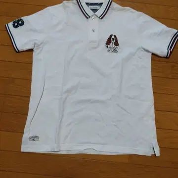 개 자수 화이트 피케 셔츠