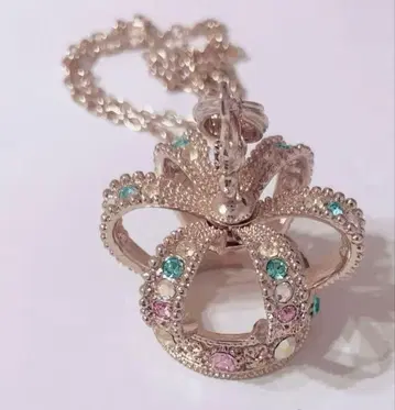 정품! 수요일의 앨리스 크라운 목걸이 대 골드