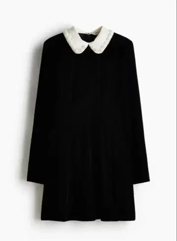 블랙 긴팔 미니 원피스