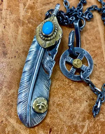 고로즈 상금 터콰이즈 부착 특대형 페더 이글 후크 세미호소카쿠 체인 세트