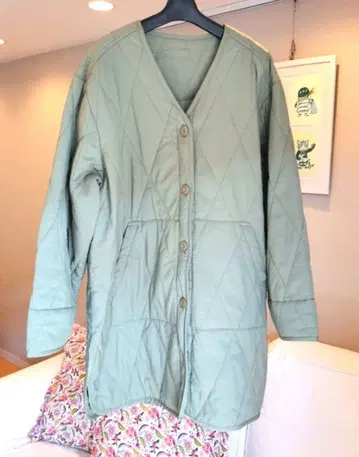 아즈노아즈 오오라카 카키 충전솜 퀼팅 자켓 코트 15