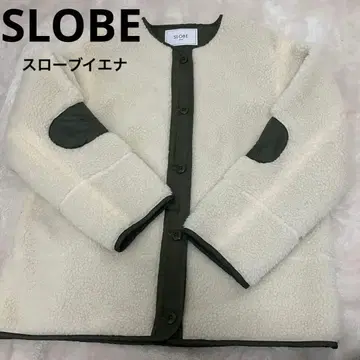 SLOBE 플리스 자켓 아이보리/올리브 버튼 ( F )