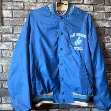 Champion 나일론 바시티 자켓 아워드 자켓 90s 칼리지 파랑
