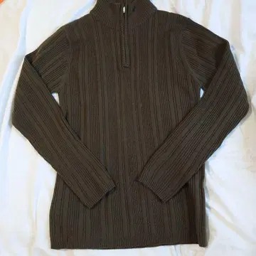 헤이세이 레트로 y2k 시크 스타일 그런지 니트 하프 지퍼 짙은 녹색