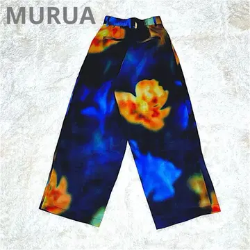 MURUA 무루아 쉐이드 플라워 와이드 팬츠 F 꽃무늬 블루 파랑