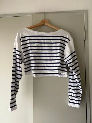 BEAUTY&YOUTH 보더 크롭 T셔츠