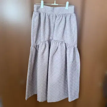 플레어 롱 스커트 그레이 텍스처 마감 택 포함