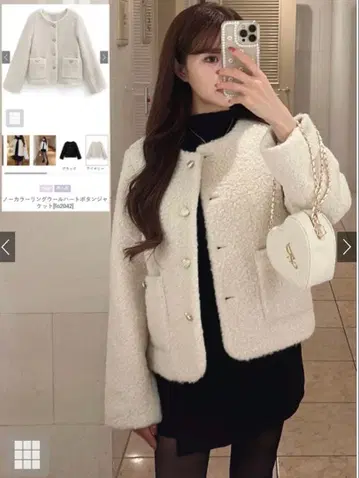 노카라 페이크 울 자켓