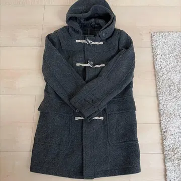 UNIQLO 다크 그레이 울 블렌드 더플 코트