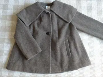 CLANE 빅 칼라 플레어 코트 브라운