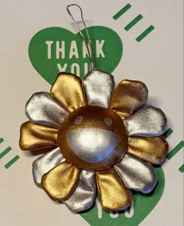 무라카미 다카시 카이카이키키 플라워 키체인 실버 골드