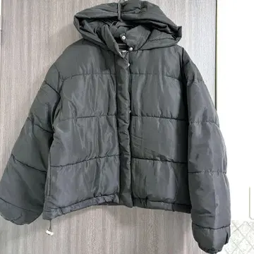 NICE CLAUP 후드 부착 다운 자켓 블랙