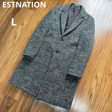 에스트네이션 체스터 코트 그레이 L 울 투버튼