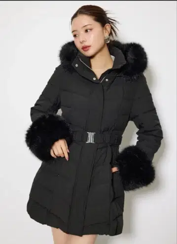 rienda 신쿠비레 다운 A라인 다운 원피스 코트