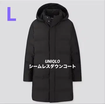 L 유니클로 (UNIQLO) 심리스 다운 코트 다운 코트 블랙