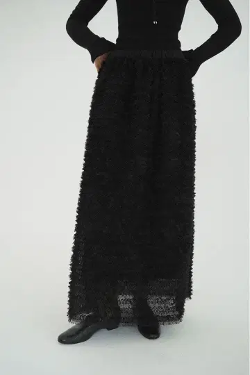 프릴 개더 돔 스커트