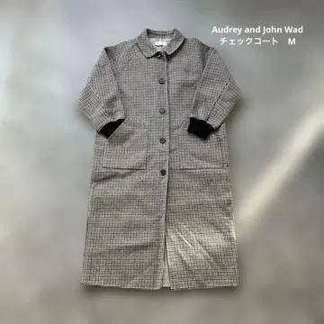 오드리 앤 존 웨드 체크 그레이 코트 M