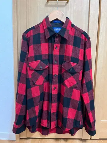 PENDLETON 레드/블랙 체크 플란넬 셔츠 M