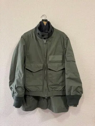 SACAI 밀리터리 블루종