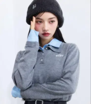 EIMY ISTOIRE 더블 칼라 디자인 니트