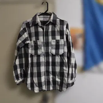 WAREHOUSE 그레이/화이트 체크 플란넬 셔츠 S