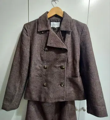 자유구 브라운 더블 브레스트 자켓 40