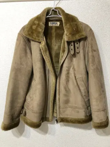 KANSAI 베이지 스웨이드 보아 포함 자켓